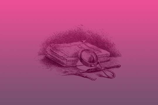 magnifying glass and book